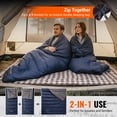 thumbnail image 5 of KingCamp Cotton Flannel Sleeping Bag XL Lightweight Envelope Design Sleeping Bag for Adults, Ideal for Camping & Backpacking, 5.07LBS, Navy Blue - Right Zip, 5 of 10