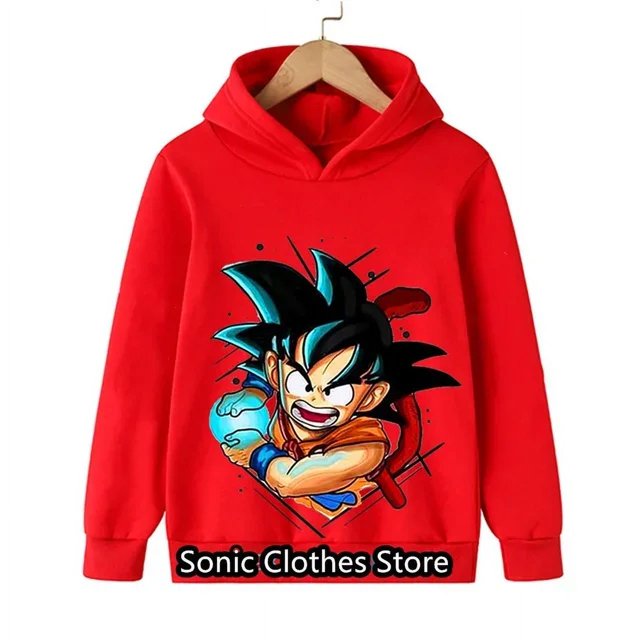 Chandail à Capuche à Manches Longues pour Enfants avec Impression 3D de Dragon Ball, Printemps et Automne, Style Cartoon