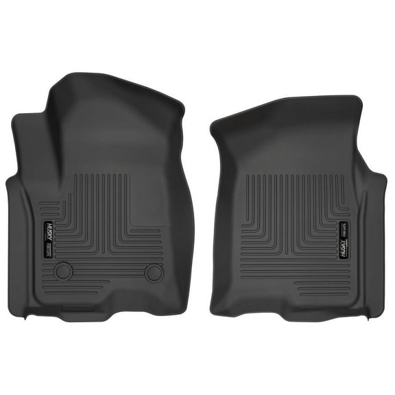 Husky Liners 13211 Weatherbeater Floor Mats Fit 2019-2025 Chevy Silverado/GMC Sierra 1500, 2500, 3500 Crew Cab/Double Cab w/ or w/o Carpeted Factory Storage Box Front 2 Pc Black