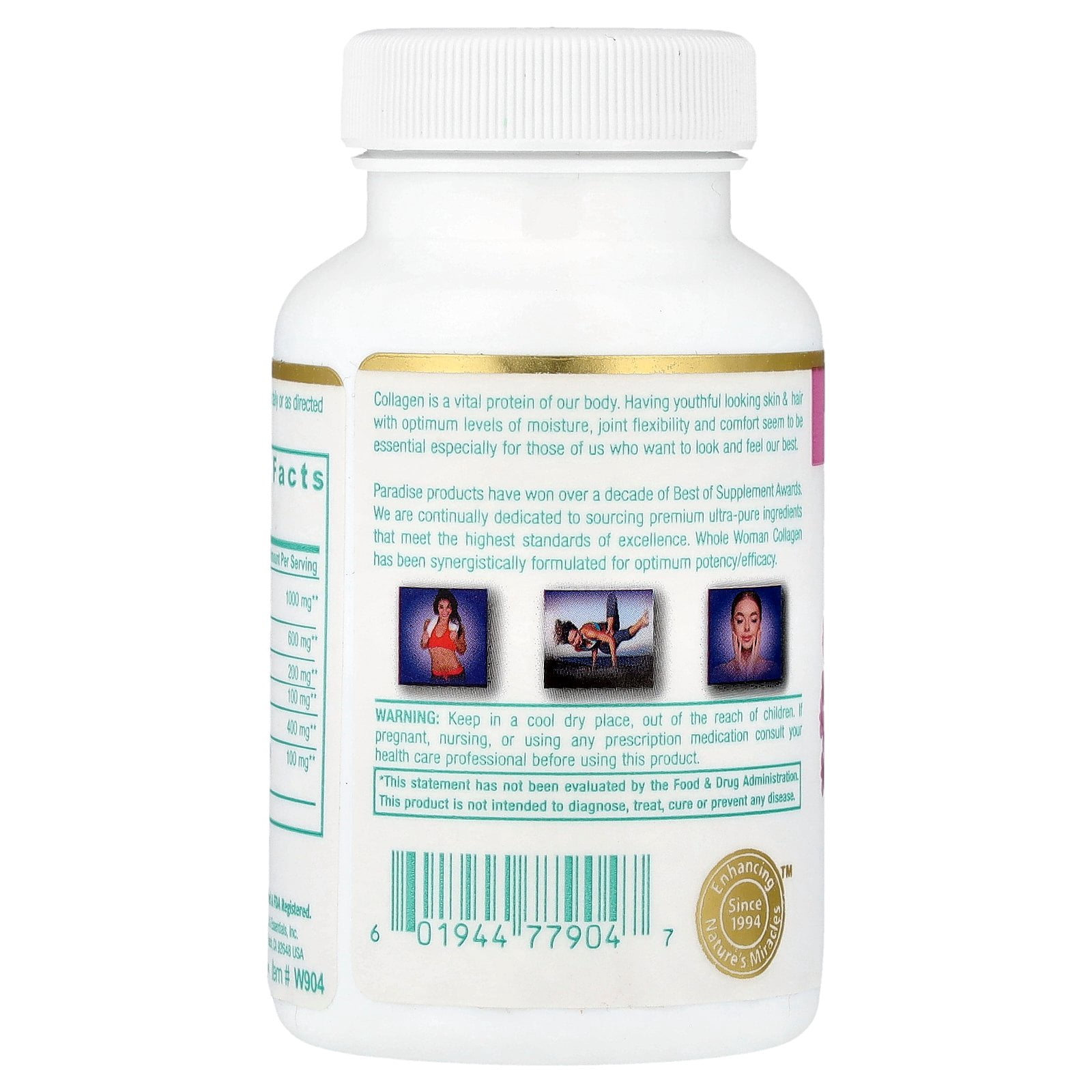 Paradise Herbs Whole-Woman® Collagen, 60 Vegetarian Capsules