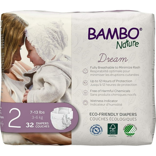 Pañales para Bebé Bambo Nature Talla 2, Paquete de 192 Unidades, Ecológicos