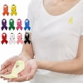 thumbnail image 5 of Ribbon Cancers Awareness Lapel Pin Aids Metal Badge Pin Brooch Decorative, 5 of 21
