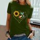 thumbnail image 1 of Puntoco Mujeres Casual Carta Impresión Mangas Cortas O-Cuello Camiseta Suelta Blusa tops Puntoco Puntoco-3562, 1 of 5