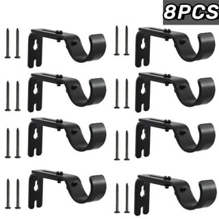 Buy Gudui Curtain Rod Bracket, Curtain Rod Holders Set of 6 Black Curtain  Rod Brackets Heavy Duty Curtain Rod Hooks for Curtain Rods Wall Curtain  Brackets Easy to Install Online at Lowest