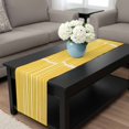 thumbnail image 4 of Yellow Striped Table Runner 48 Inches Long, Modern Geometric Abstract Retro Kitchen Coffee Dining Table Decoration for Home Party Birthday Wedding Home Decor 13x48 Inches, 4 of 8