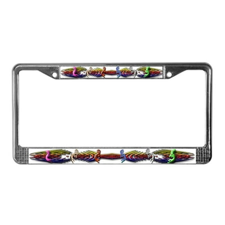 Kokopelli Plate - CafePress - Colorful Kokopelli Banner - Chrome License Plate Frame, License Tag Holder