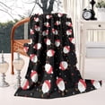 thumbnail image 2 of Black Christmas Santa Pattern Blanket,Comfortable Soft Flannel Throw Blanket,All Season,Warm Lightweight Blankets for Sofa Bed Couch Living Room Chair,50"x60", 2 of 4