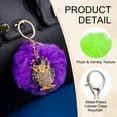 thumbnail image 3 of Llave de pom pom Uxcell, llavero suave y lindo con clasp de langosta, llaveros de bola de piel sintética de conejo, verde claro, 3 of 7