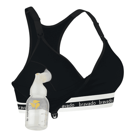 BRAVADO! DESIGNS Sustainable Original Pumping and Nursing Bra | Organic Cotton | Black | M