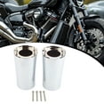 thumbnail image 6 of funtasica 2 Pieces Upper Fork Slider Covers, CNC Replacement Metal Fork Slider Protectors, Motorcycle Parts for Touring Street Glide Silver, 6 of 8