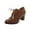 Brown, variant on WEAIXIMIUNG Ankle Boots for Women Dressy Leather Women Ankle Boots foreign Trade Large Size Vintage Leather Shoes Fashionable and Comfortable Round Toe Square Heel Thick Lace Up