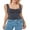 Gray, variant on Women’s Sleeveless Slim Crop Tank Top Sexy Pleated Bustier Sweetheart Neck Strappy Y2k Slits Cropped Vest Cami Streetwear
