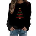 thumbnail image 1 of Hauts de Noël pour Femmes Mignons T-Shirts Imprimés Raglan Manches Longues Chandail Décontracté Col Rond Chandail en Molleton Ample Confortable Hauts A1, 1 of 7