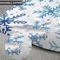 thumbnail image 6 of Set of 4 Throw Pillow Covers 20x20 Inches Cushion Merry Christmas Blue Snow Winter with Snowflakes Falling White Crystal Forest Pillow Cases Square Pillocases for Bed Sofa, 6 of 6