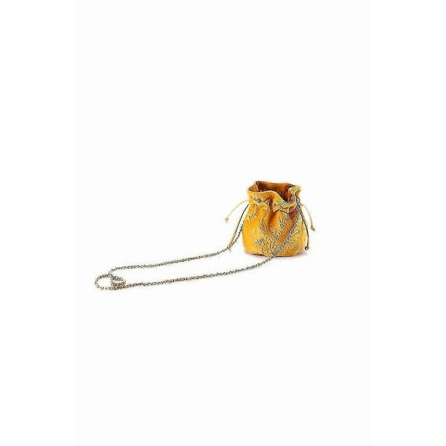 Women's Velvet Drawstring Small Pouch Bag Mini Bucket Bag Shoulder Bag Handbag Shoulder Bag, Yellow