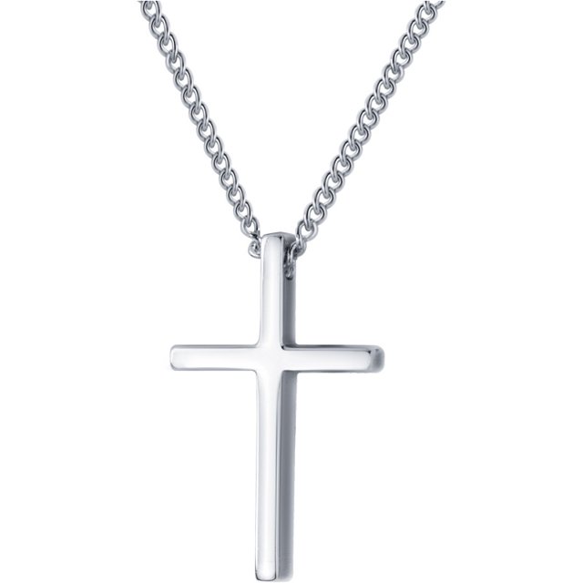 Collar con colgante de cruz de plata de ley 925 para hombres y mujeres, joyería cristiana, collar con cruz de 15,7 pulgadas oso de fresa Hogar