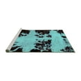 thumbnail image 2 of Ahgly Company Machine Washable Indoor Rectangle Abstract Turquoise Blue Modern Area Rugs, 8' x 12', 2 of 4
