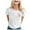 White, variant on Womens Summer Tops Fashion Solid Breast Cancer Awareness Print Round Neck Short Sleeve Womens Golf Shirt,White,S