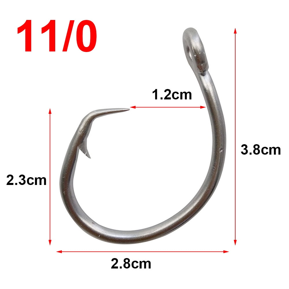 100pcs 39960 Stainless Steel Fishing Hooks Big Game Fish Tuna Circle Bait Fishhooks Size 8/0-15/0