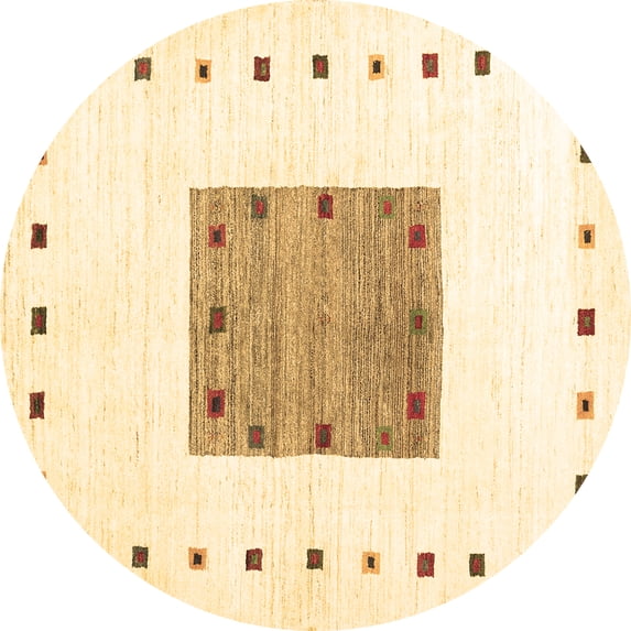 Ahgly Company Indoor Round Solid Brown Modern Area Rugs, 7' Round