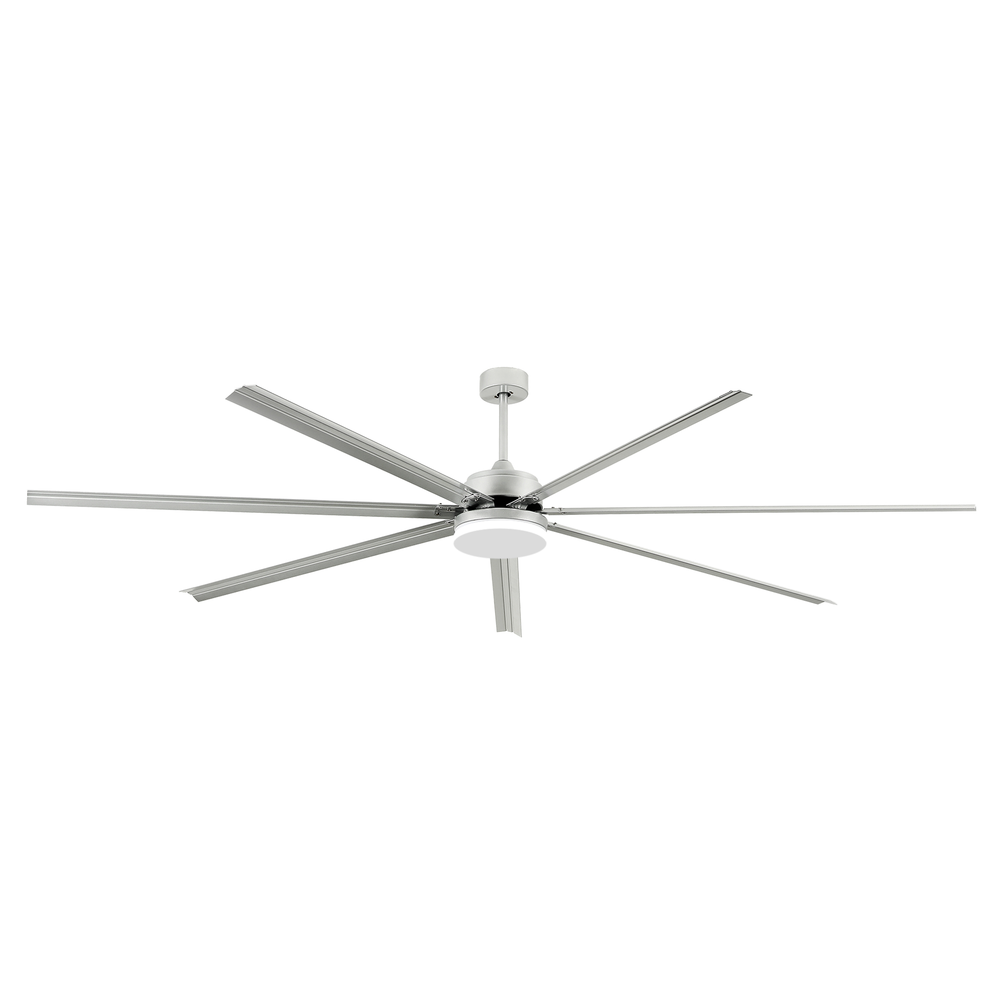 Craftian 96 Inch Ceiling Fan with Lights and Remote Control, Large Industrial Ceiling Fan with 6-Speed,7 Aluminum Blades - Silver