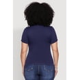 thumbnail image 5 of Womens Plus Size Seamless Textured Knit Crew Neck T-Shirt, 5 of 5