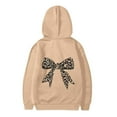 thumbnail image 5 of Byoo Toddler Girl's Hoodie Leopard Bow Graphic Long Sleeve Soft Cute Pullovers Hooded Sweatshirt Kids Casual Loose Fit Top, 5 of 5