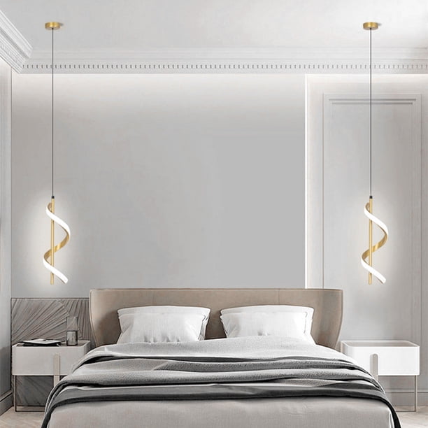 Lámpara de araña moderna Iluminación colgante de interior LED de cabecera nórdica (oro blanco)