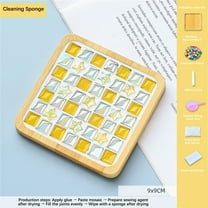 WKSCLPAI Diamond Painting Coasters, Wooden Insulating Cup Mats, Handmade Self-made Coasters with Colorful Glitter Patches, Create it in Your Favorite Style!