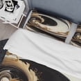 thumbnail image 4 of Designart "Swirling Black and Gold Creation V" Abstract Spirals Bedding Covert Set - Modern Black Abstract Bed Set With 2 Shams, 4 of 6
