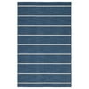 4' x 6' Sapphire Blue and White Striped Cape Cod Flat Weave Area Throw Rug
