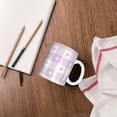 thumbnail image 4 of Disketp Floral Purple Buffalo Plaid Large Coffee Mug with Handle Tea Cup Novelty Coffee Cup for Men Women Office Work, 4 of 6