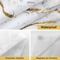 thumbnail image 4 of No Hook Shower Curtain with Snap in Liner, White Marble Gold Stripe Waterproof Bath Curtain Double Layers with See Through Top Window, Modern Minimalist Style Hotel Shower Curtains 72x72in, 4 of 9