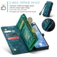 thumbnail image 3 of TECH CIRCLE Case Wallet for Samsung Galaxy S23, Zipper Leather Flip Case with RFID Blocking Cards Holder Slots Wristlet Strap Purse Detachable Magnetic Folio Cover for Galaxy S23  5G 6.1" 2023, Green, 3 of 8