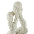 thumbnail image 5 of 6" x 16" Cream Polystone Crouching People Sculpture with Black Square Base, by DecMode, 5 of 9