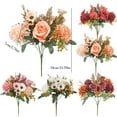 thumbnail image 4 of Artificial Rose Bouquet, Realistic Faux Roses, Fake Rose Flowers, Long Lasting Floral Arrangement, Silk Rose Stems, Party Decor for Wedding Home Table Centerpieces, 4 of 7