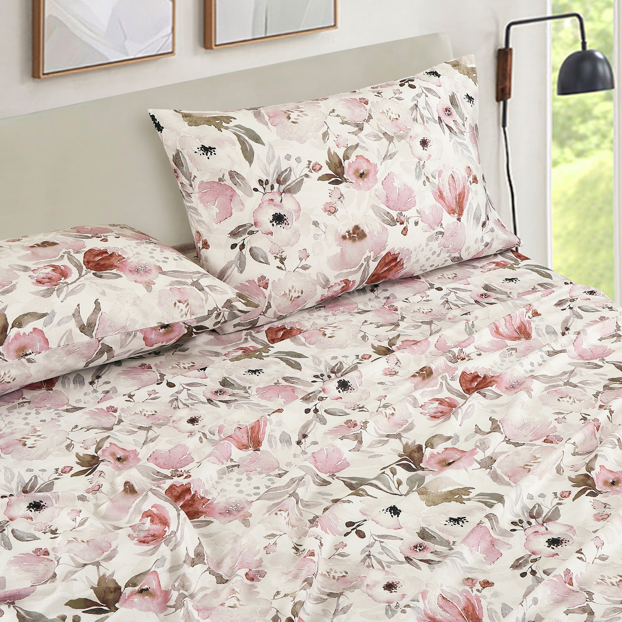 Evjk 3-4 PC Jcrown Sheet Set, Sophisticated Print, Plush Feel, Full
