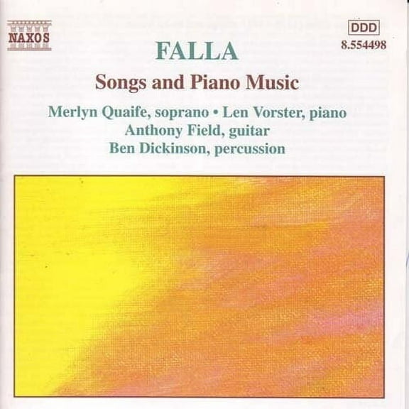 M. Falla de - Songs & Piano Music - Music & Performance - CD