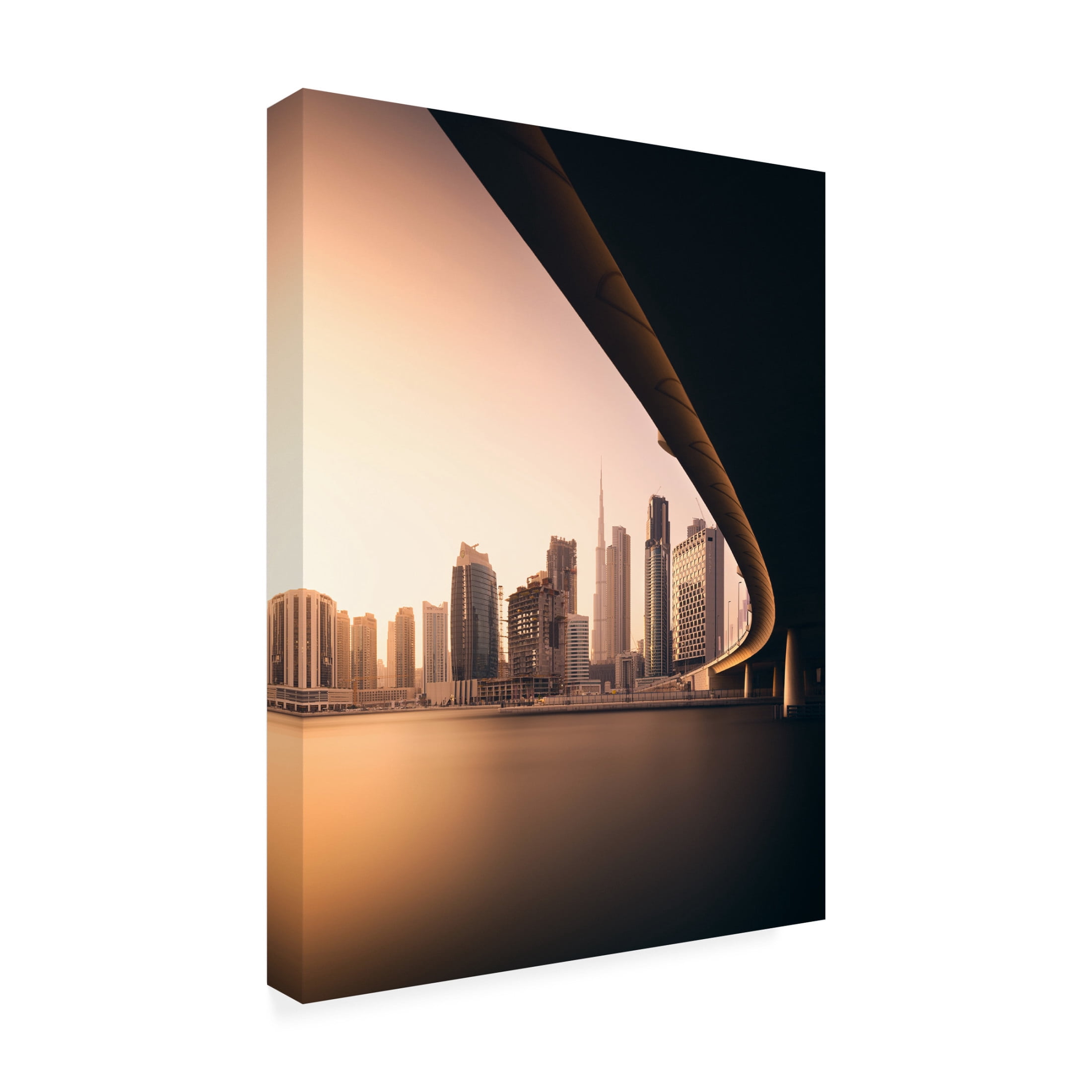 Canvas Wall Art - Majid Behzad 'Dubai Business Bay' Wall Art for Living Room, Bedroom, or Office Décor by Trademark Fine Art - 35 x 47 Inches