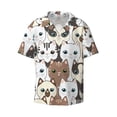 thumbnail image 5 of PAYOHTO Funny Cartoon Cats Pattern Mens Hawaiian Casual Short-sleeved Shirt Tropical Summer Beach Button Down Shirts, 5 of 7