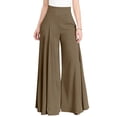 thumbnail image 3 of Palazzo Pants for Women Slacks Wide Leg High Waisted Business Casual Work Trousers with Pockets Camel Color 5XL, 3 of 6