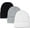 Black, Grey, White, variant on 3 Pack Unisex Winter Warm Knit Beanie Hats Cuffed Ribbed Skull Caps Toboggan Hat for Women Men
