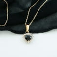 thumbnail image 3 of Rosec Jewels Heart Shape Black Spinel Pendant Necklace with Moissanite Halo (8 mm, AAA Grade), 10K Yellow Gold, 3 of 8