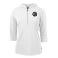 thumbnail image 2 of Women's-Cutter & Buck  White Philadelphia Union Virtue Eco Pique Recycled Half-Zip Pullover Hoodie, 2 of 3