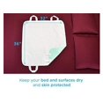 thumbnail image 5 of NOVA Alèse Réutilisable Imperméable avec 4 Poignées à Sangle de Positionnement, Couche Supérieure 100 % Coton Douce pour la Peau, Lit d'Incontinence Lavable et Superposition de Surface, Super Absorbante, 32” x 36”, 5 of 5