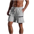 thumbnail image 2 of pstuiky Pantalones cortos para hombre, Pantalones cortos casuales de moda para hombre, de color liso, con bolsillo y cintura elástica. Pantalones cortos de golf, 2 of 7