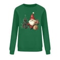 thumbnail image 4 of Women's Casual Crew Neck Christmas Sweatshirt Loose Soft Long Sleeve Pullover Tops Green L, 4 of 6