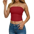 thumbnail image 4 of Aloohaidyvio 3 Pack Tube Tops for Women No Boundaries Strapless Going Out Backless Sleeveless Sexy Cute Y2k Summer Crop Tops, 4 of 6