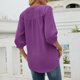 thumbnail image 5 of Blusa de verano con cuello en V y mangas 3/4 con lunares para mujer - Túnica con botones - Cintura fruncida favorecedora - Tallas S-XXL para uso informal/de oficina, 5 of 5