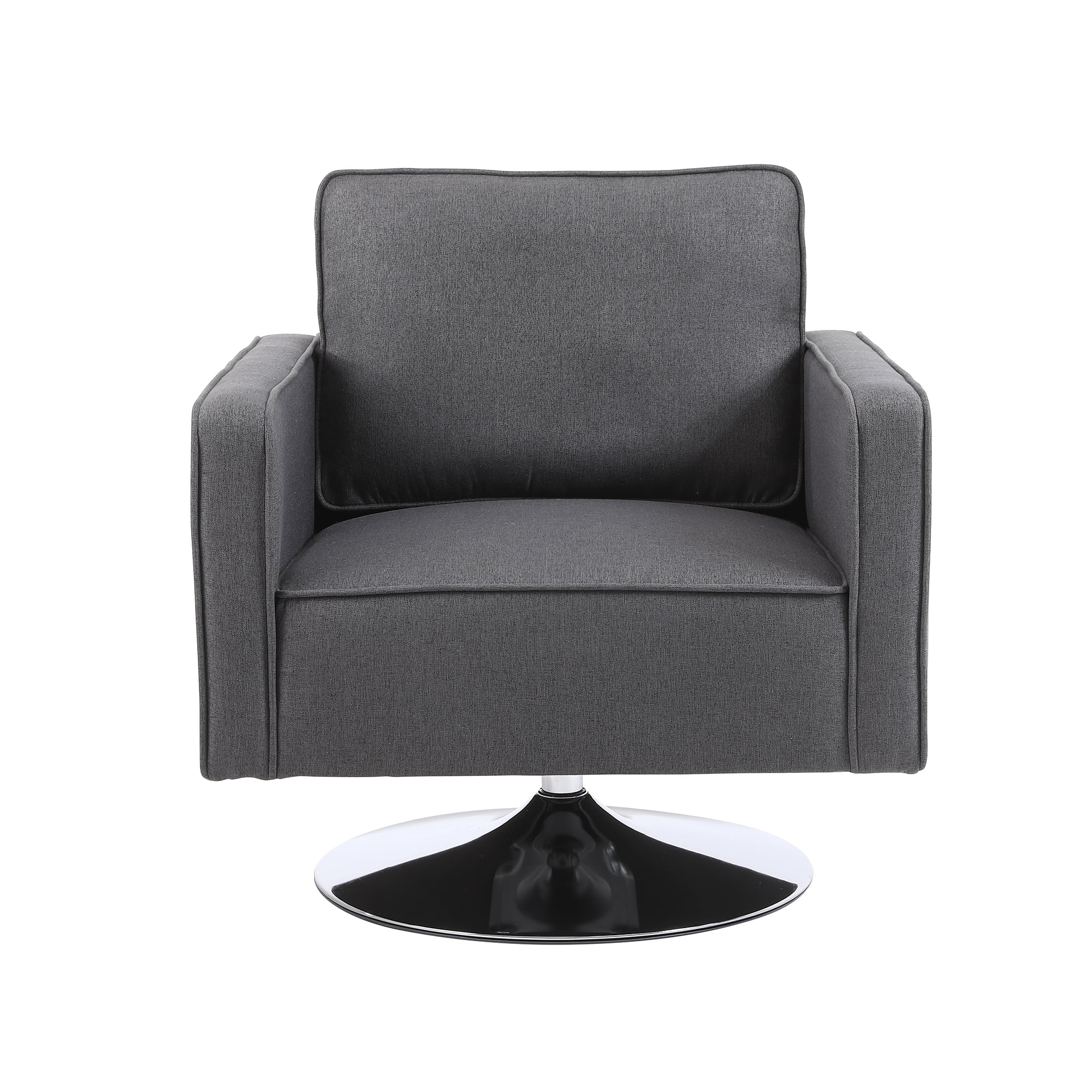 Kadyn Swivel Accent Barrel Chair, Linen Armchair with 360 Degree Swiveling and Side Pocket for Living Room, Dark Gray Kadyn Swivel Accent Barrel Chair, Linen Armchair with 360 Degree Swiveling and Side Pocket for Living Room, Dark Gray